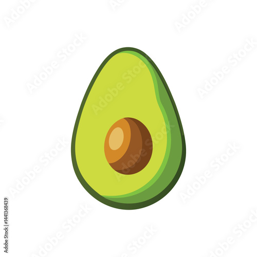 Haf single color avocado vector art icon vector illustration