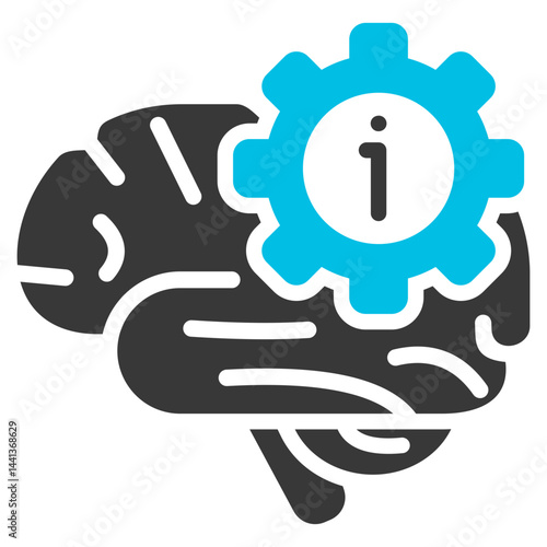 Neural Computation Glyph Blue Grey Icon