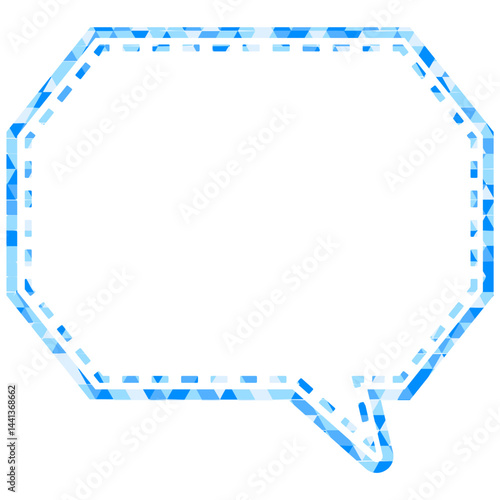 ステンドグラス風吹き出し　三角形模様　角のある八角形