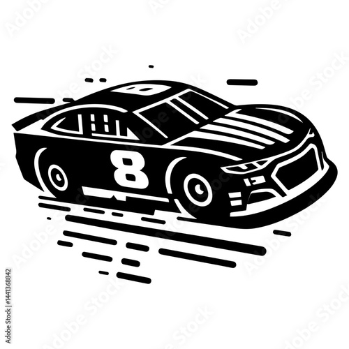 Stock car racing competition icon with transparent background