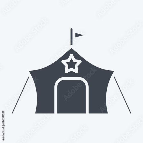 Icon Millitary Tant. related to Military symbol. glyph style. design editable