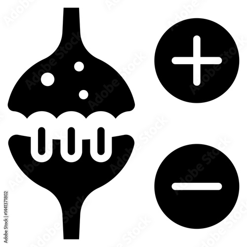 Synaptic Plasticity Glyph Icon