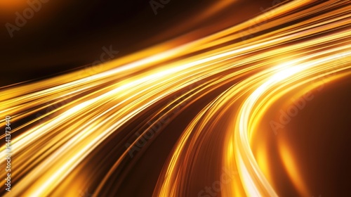 Obraz na płótnie Abstract golden light trails creating dynamic movement and energy in a dark background w salonie