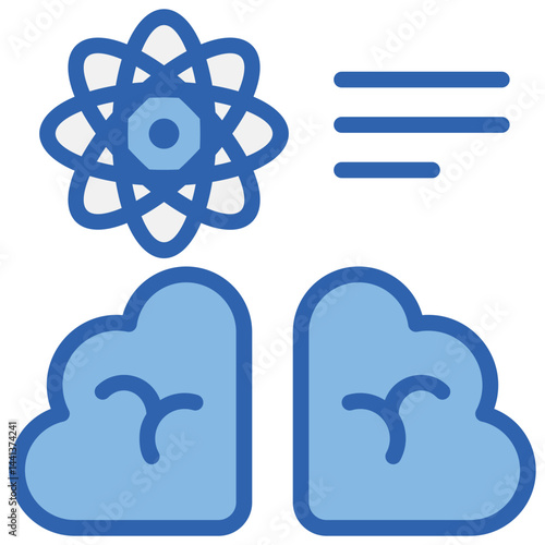 Neuroscience Blue White Icon