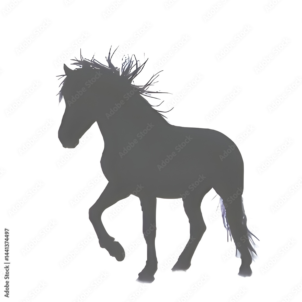 Obraz premium a silhouette of a mustang horse