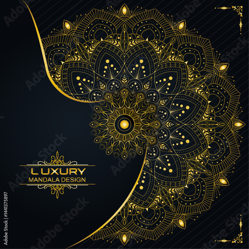 Traditional golden ornament mandala design | A Meditation in Lines and Curves: This Mandala Explores the Timeless Beauty of Order, Nature, and the Unseen Forces That Shape Existence