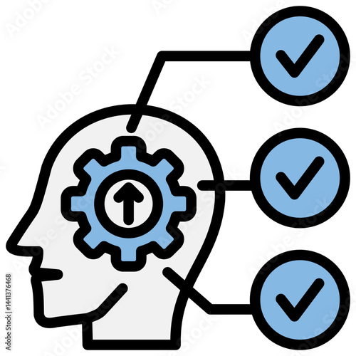 Cognitive Enhancement Blue Black Icon