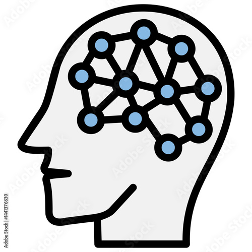 Neural Network Blue Black Icon