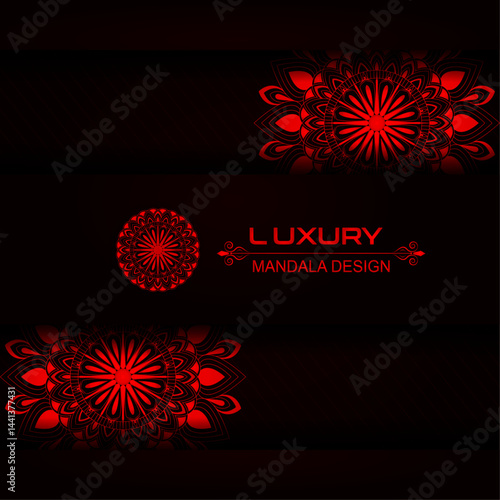 Traditional red luxury ornament mandala design | Whispers of the Divine in Every Curve: A Mandala Design Illuminating the Cosmic Order Hidden Within the Silence of Ornamental Art