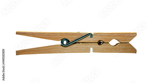 Wooden Clothes Peg on Black Background Rustic Charm for Laundry Crafts and Home Decor