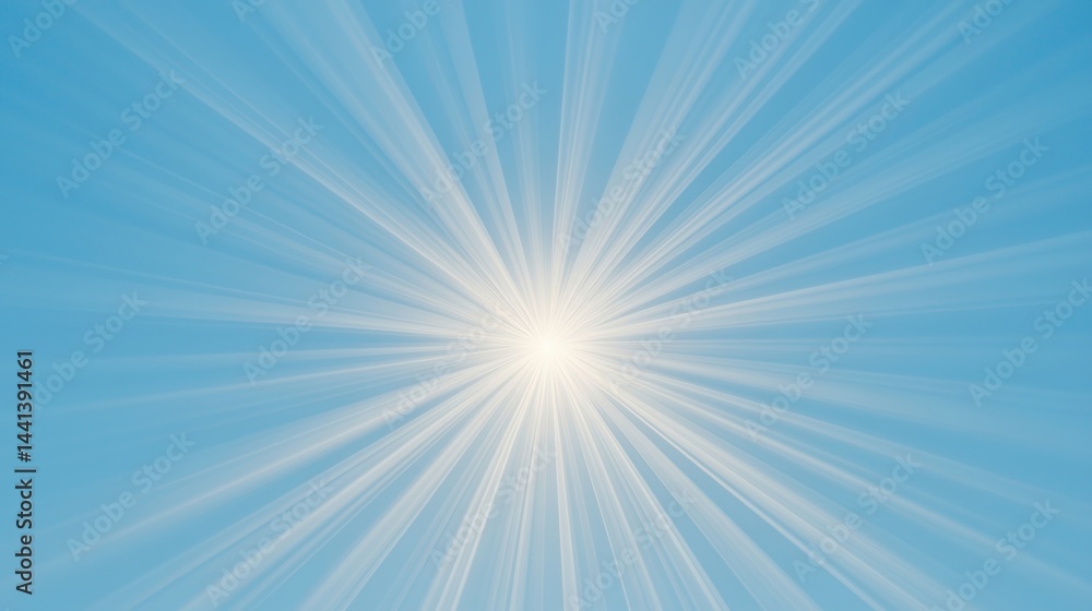 A bright white light radiates outward against a blue background, creating a starburst effect with dynamic beams. A bright white light radiates outward against a blue background, creating a starburst effect with dynamic beams.