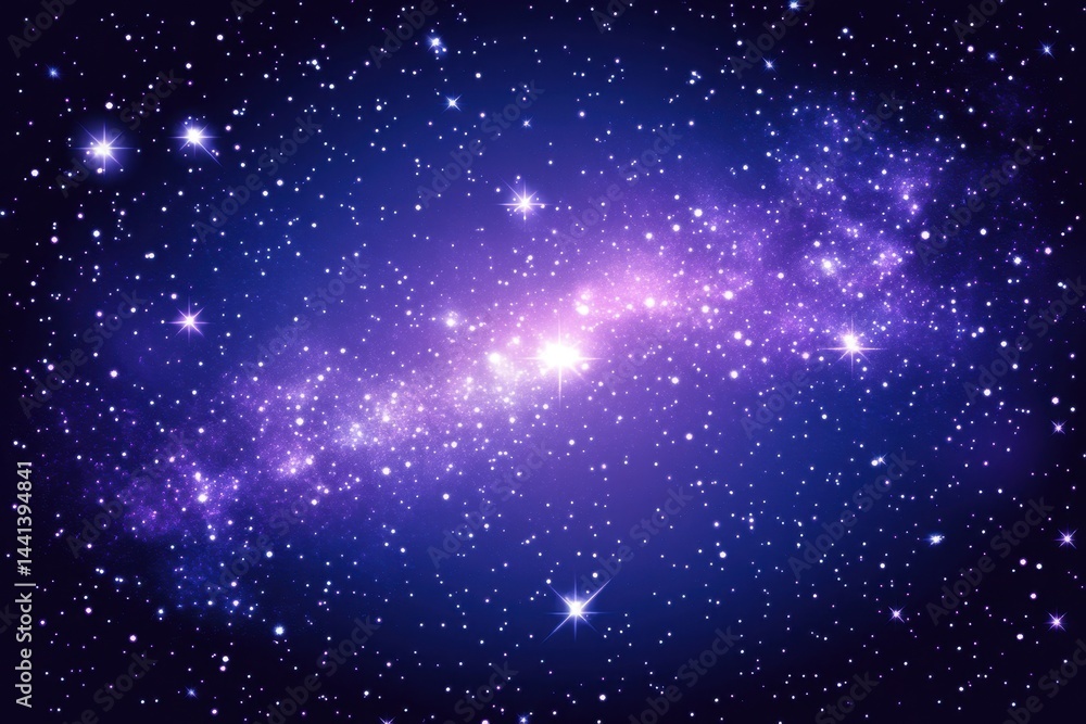 Fototapeta premium Majestic cosmic nebula with vibrant purple hues and twinkling stars a breathtaking view of the universe showcasing celestial beauty and infinite space exploration