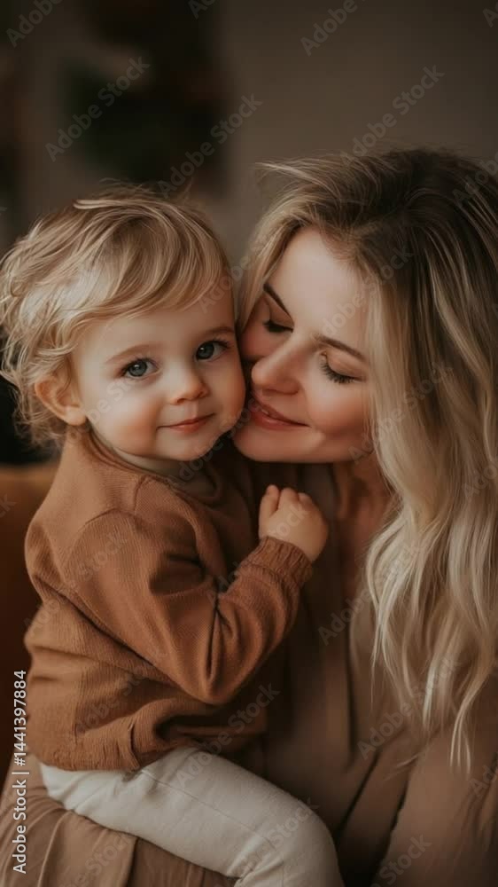 Happy mother's day: mom and baby love, motherhood, family, tender moment Happy mother's day: mom and baby love, motherhood, family, tender moment