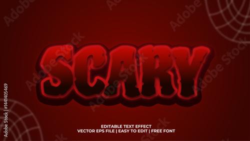 Editable scary text effect 3d style design