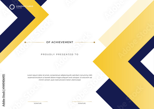 Elegant blue and gold diploma certificate template