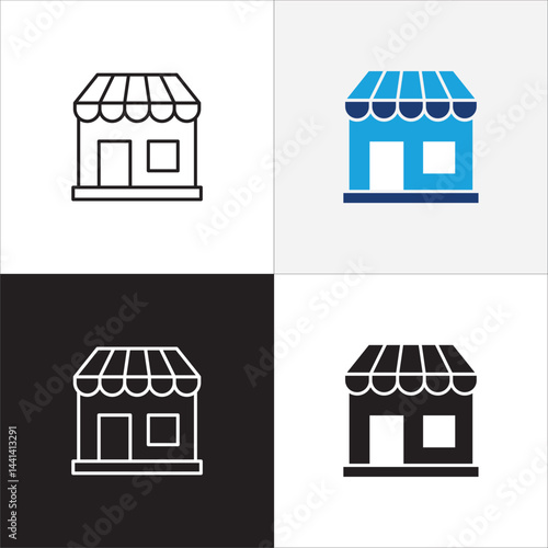 Store icon. Online shop icon. Marketplace symbol. Icon symbol suitable for retail, retailer, seller, online shop, e-commerce, application, web store. Vector illustration