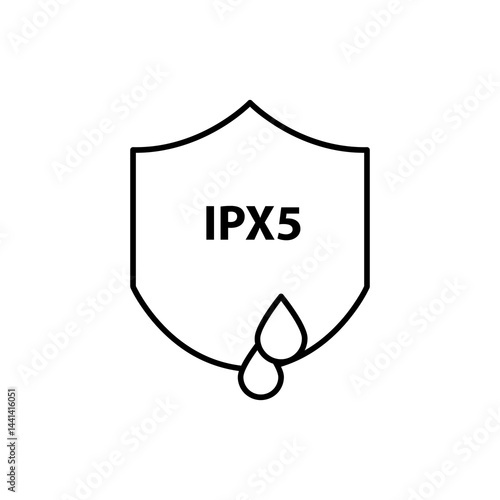Ipx5 waterproof icon Vector flat thin line, simple illustration for web and app..eps