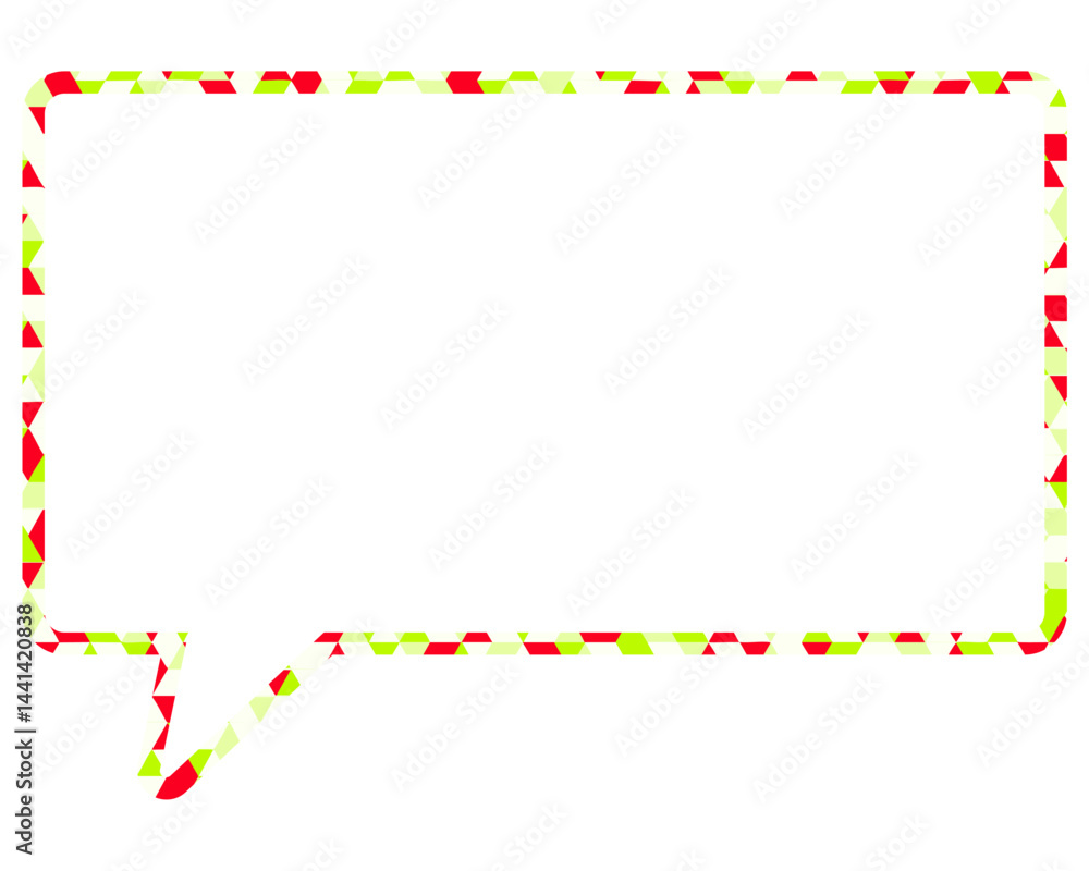 Naklejka premium ステンドグラス風吹き出し 三角形模様 四角形