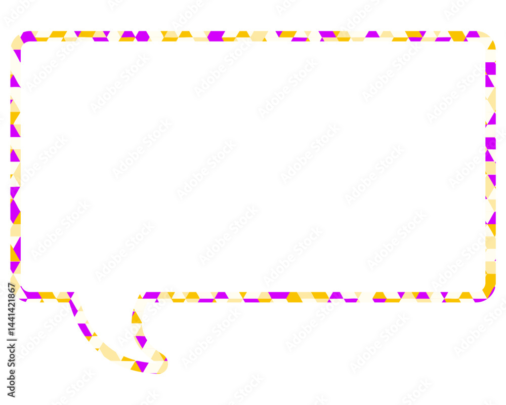 Fototapeta premium ステンドグラス風吹き出し 三角形模様 四角形