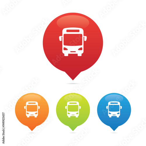 Colorful Set of Round Bus Markers