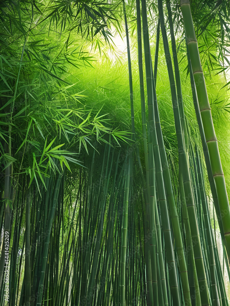 Fototapeta premium Bamboo leaves foreground