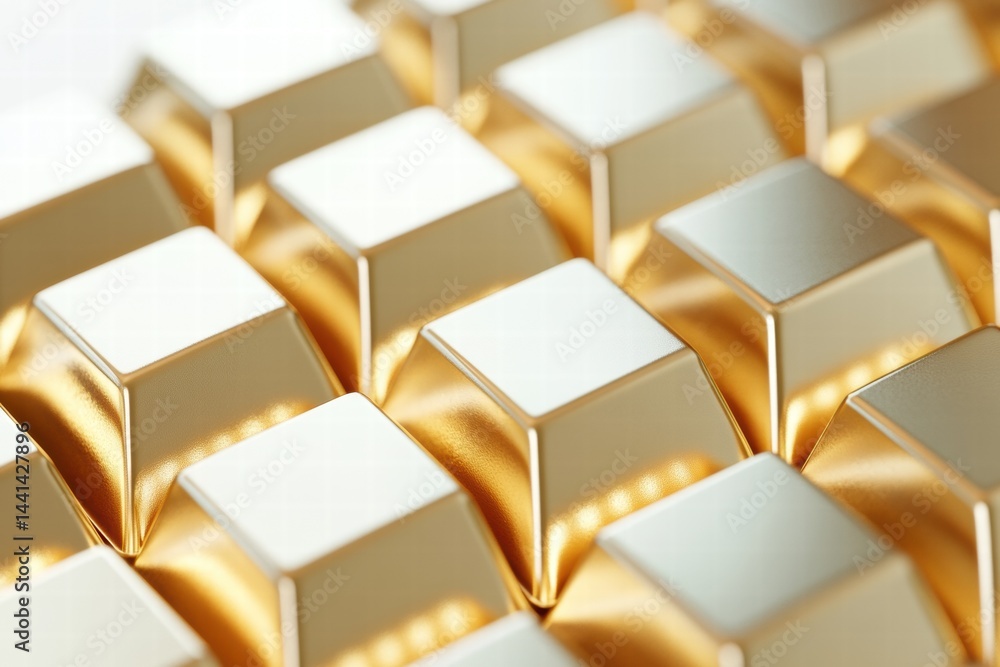Close-Up of Shiny Gold Bars Stacked on Each Other in Bright Light Close-Up of Shiny Gold Bars Stacked on Each Other in Bright Light