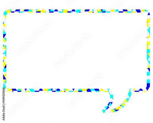 ステンドグラス風吹き出し　三角形模様　四角形