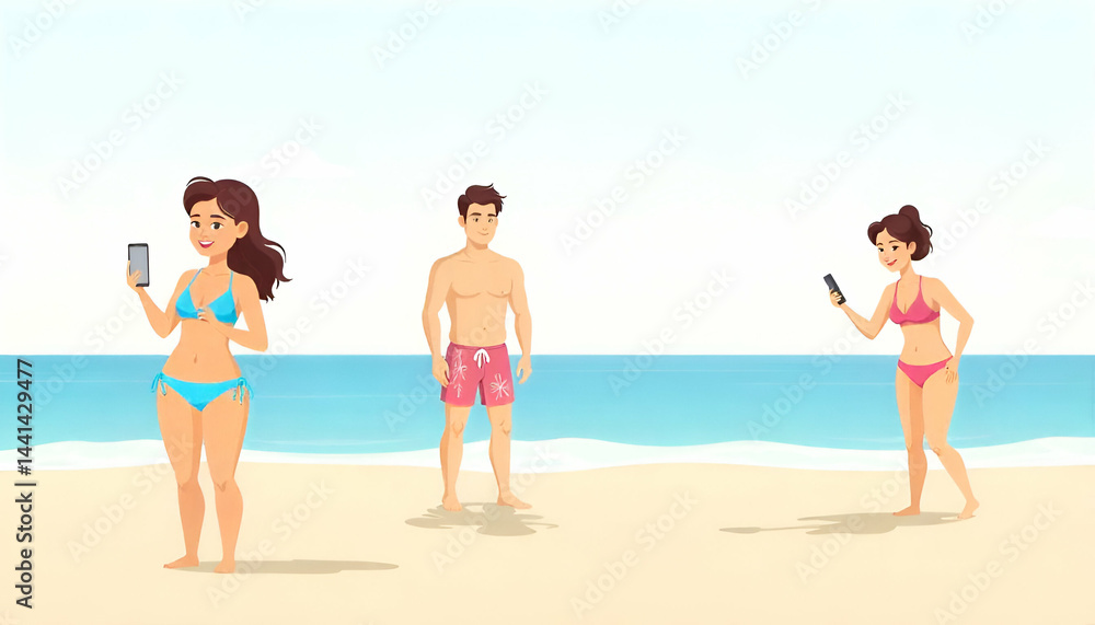Friends, man, woman, people Spending Time With Smartphones Outside Friends, man, woman, people Spending Time With Smartphones Outside