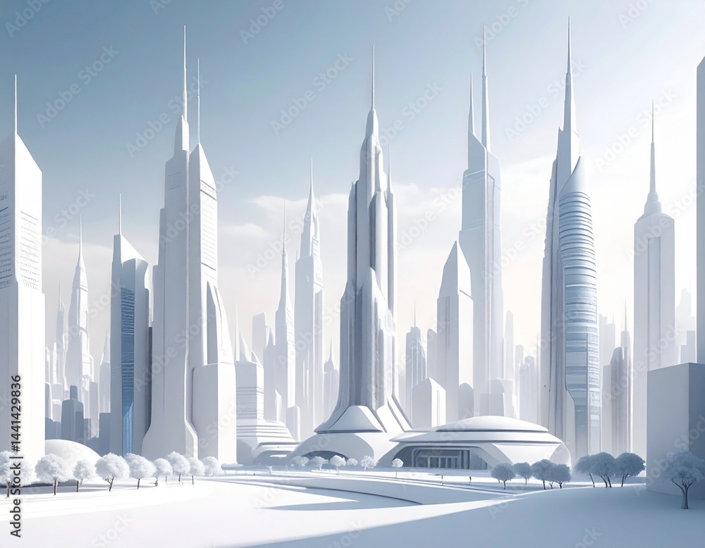 Obraz premium 白 都市