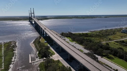 Wallpaper Mural Sidney Lanier Bridge Brunswick, GA Georgias tallest and longest cable-stayed suspension bridge connecting Brunswick to Golden Isles Torontodigital.ca