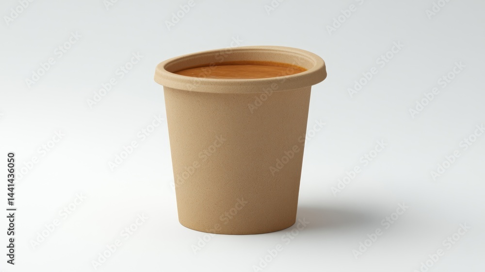 Disposable coffee cup filled with beverage Disposable coffee cup filled with beverage