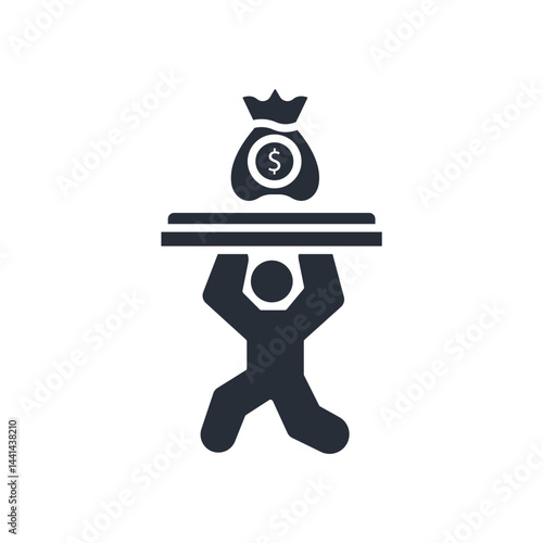 debt icon. vector.Editable stroke.linear style sign for use web design,logo.Symbol illustration.