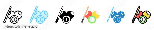 Billiards multi style, mini illustration icon. use for modern concept, print, UI, UX kit, web and app development. Vector EPS 10, related to entertainment, festival, funfair and hobbies