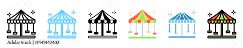 Carnival multi style, mini illustration icon. use for modern concept, print, UI, UX kit, web and app development. Vector EPS 10, related to entertainment, festival, funfair and hobbies