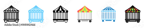 Circus multi style, mini illustration icon. use for modern concept, print, UI, UX kit, web and app development. Vector EPS 10, related to entertainment, festival, funfair and hobbies