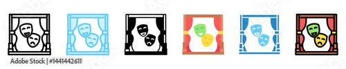 Drama multi style, mini illustration icon. use for modern concept, print, UI, UX kit, web and app development. Vector EPS 10, related to entertainment, festival, funfair and hobbies