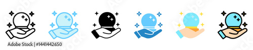 Fortune Teller multi style, mini illustration icon. use for modern concept, print, UI, UX kit, web and app development. Vector EPS 10, related to entertainment, festival, funfair and hobbies