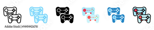 Gamepad multi style, mini illustration icon. use for modern concept, print, UI, UX kit, web and app development. Vector EPS 10, related to entertainment, festival, funfair and hobbies