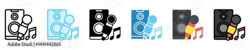 Microphone multi style, mini illustration icon. use for modern concept, print, UI, UX kit, web and app development. Vector EPS 10, related to entertainment, festival, funfair and hobbies