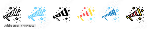 Party multi style, mini illustration icon. use for modern concept, print, UI, UX kit, web and app development. Vector EPS 10, related to entertainment, festival, funfair and hobbies