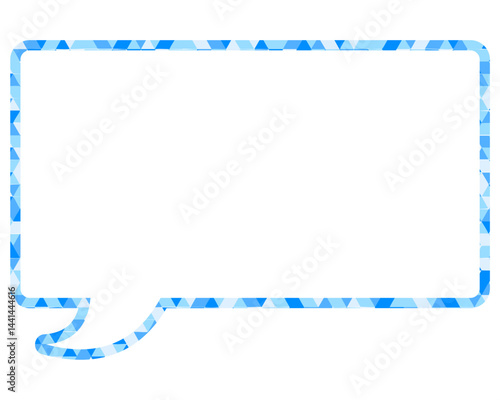 ステンドグラス風吹き出し　三角形模様　四角形