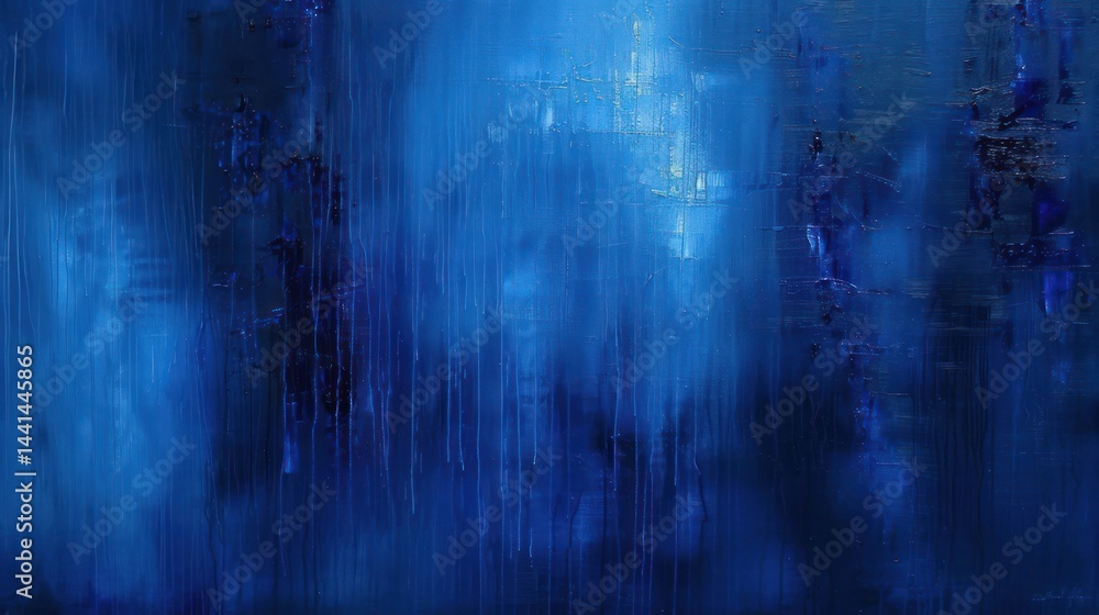 Fototapeta premium abstract composition of deep blue shades with vertical streaks and textured paint creating a mysterious and calming atmosphere