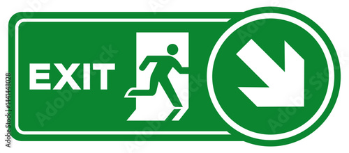 Exit Arrow Right Down Symbol Sign, Vector Illustration, Isolate On White Background Label. EPS10
