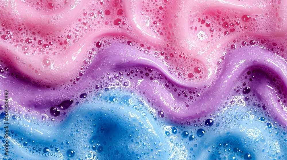 Obraz premium Abstract Colorful Bubbles: Pink, Purple, Blue Foam Texture