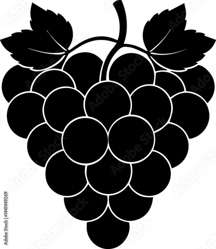 grapes silhouette vector illustration