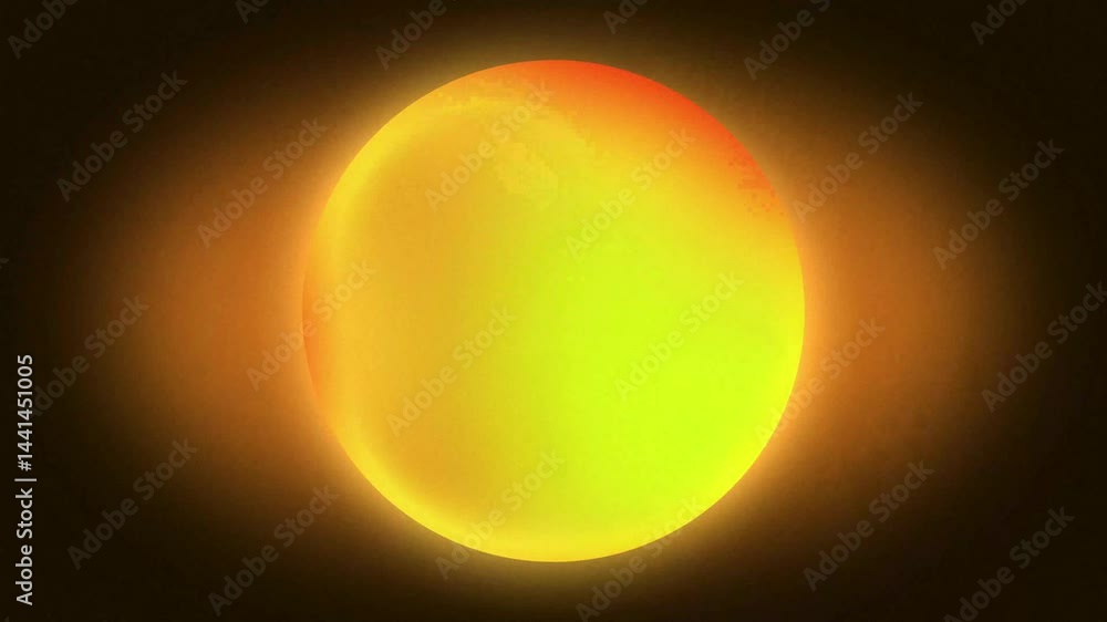 Futuristic orb of yellow and red glow against a dark backdrop Futuristic orb of yellow and red glow against a dark backdrop