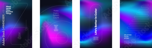 Vibrant fluid gradient background with abstract liquid mesh texture. Smooth colorful blend of neon blue, pink and purple. Trendy modern design for digital art, posters, covers or tech vector templates