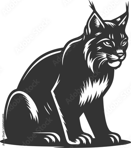 Silhouette of a angry lynx vector