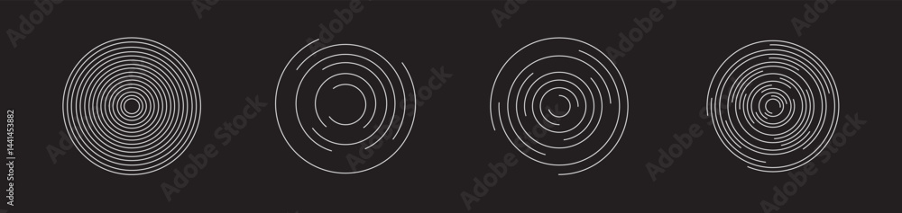 Set of abstract linear circles. Vector illustration. Decorative vector elements modern
Set of abstract linear circles. Vector illustration. Decorative vector elements modern