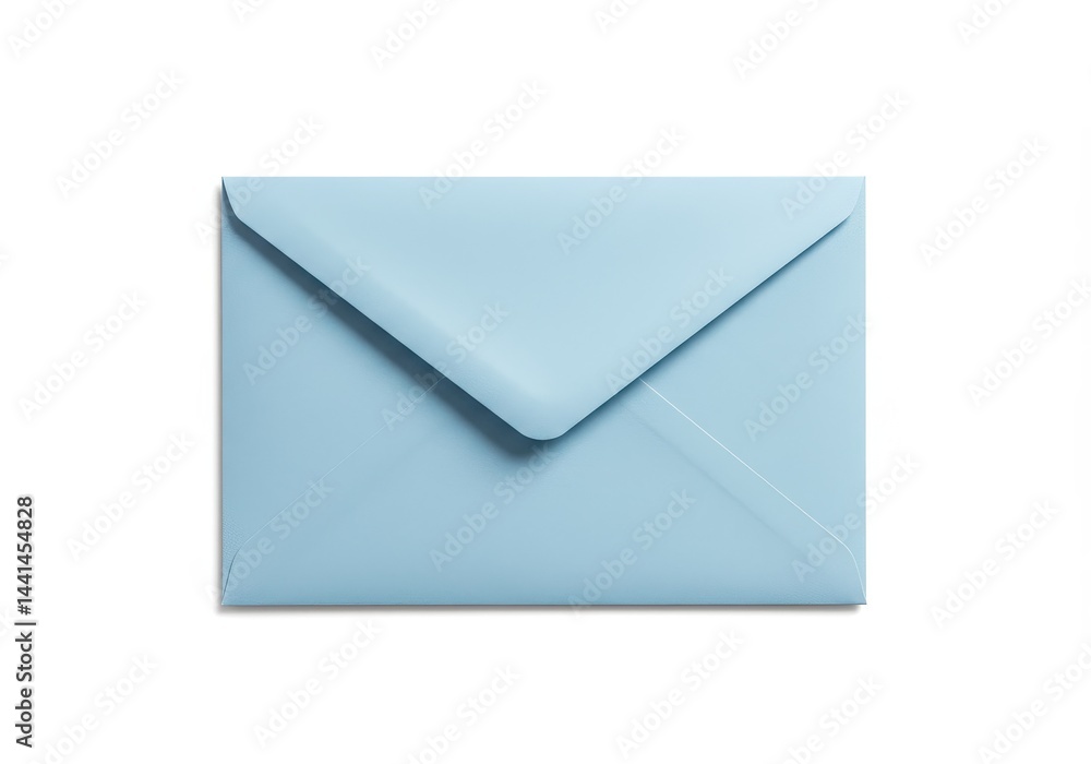 Light blue envelope on a white background for correspondence or invitation Light blue envelope on a white background for correspondence or invitation